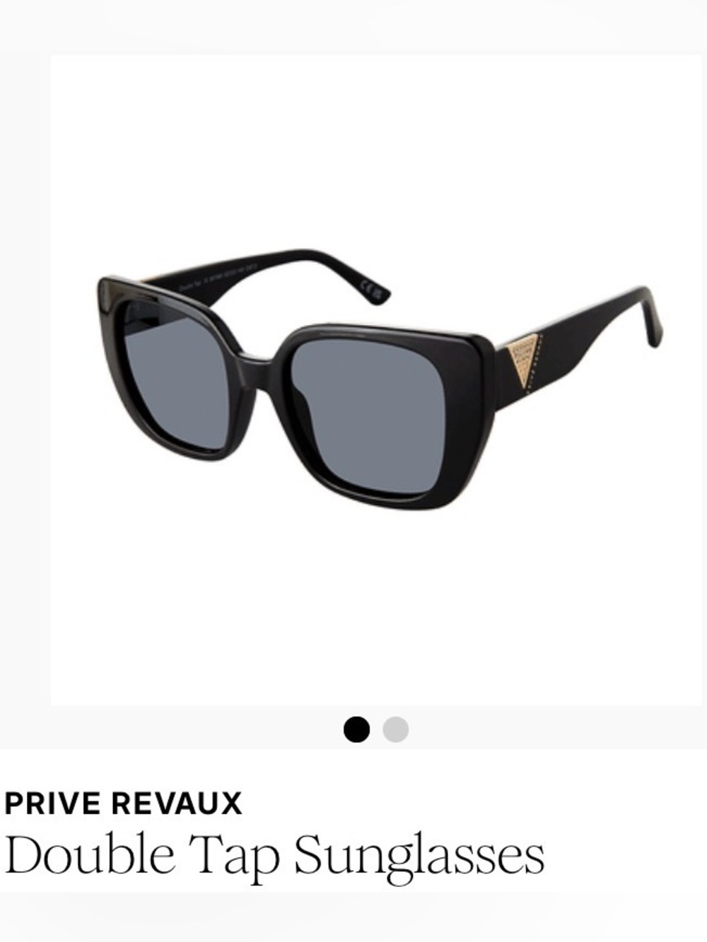 PRIVE REVAUX Double Tap Women’s Sunglasses - NEW! Square framed Black & Gold